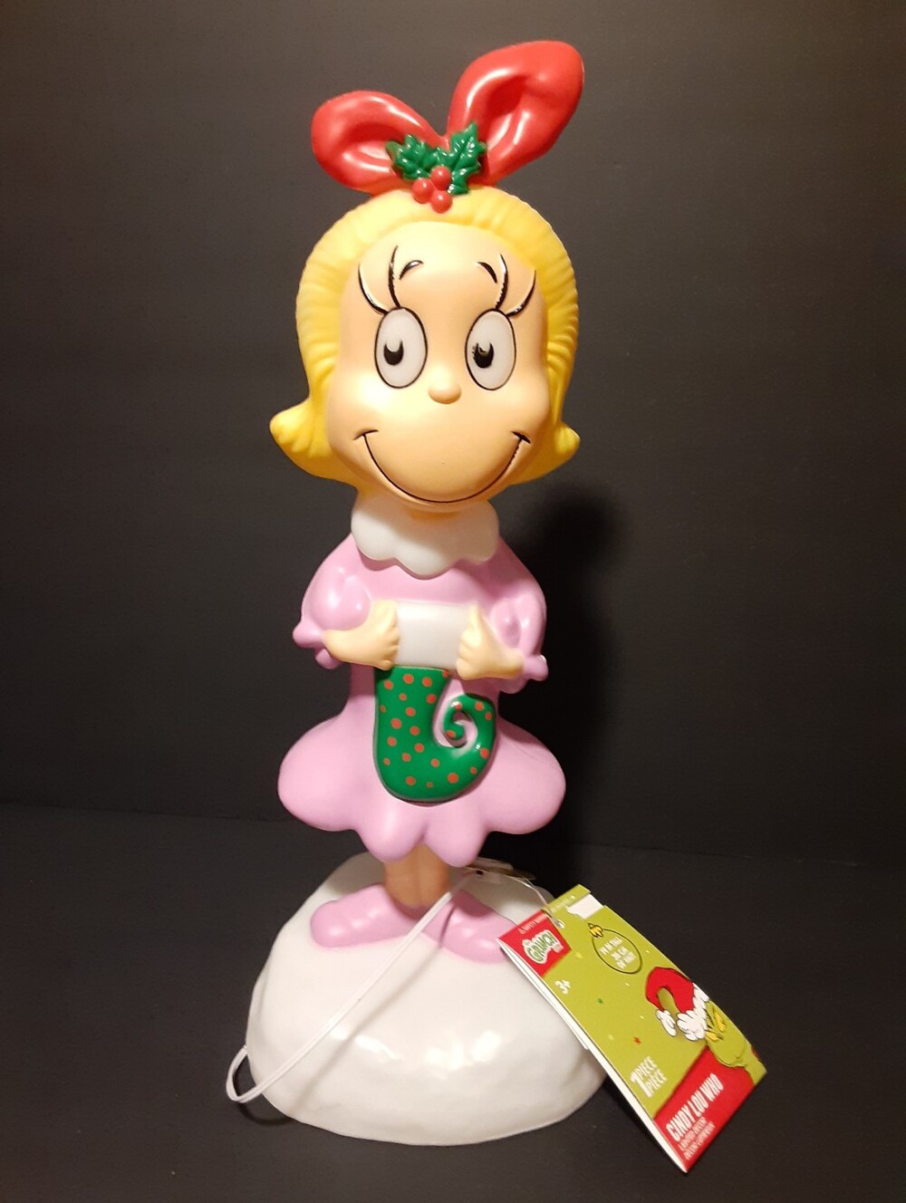 Dr. Seuss CINDY LOU WHO Lighted Blow Mold Grinch Christmas Decor Gemmy NWT New